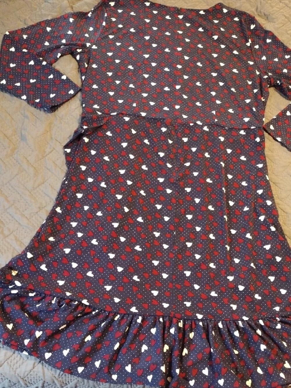 Talbots Navy Dress with Red and White Heart Print - Picture 13 of 14
